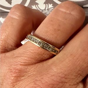 14K Yellow Gold Diamond Baguette Wedding Band